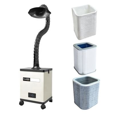 เครื่องดูดควันสำหรับเครื่องตัดเลเซอร์ Co2 เครื่องบัดกรีพร้อมตัวกรอง 3 ชั้นและท่อไม้ไผ่