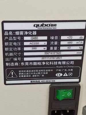 การสังเกตหน้าต่าง 2500pa HEPA Fume Extractor Openable Cover
